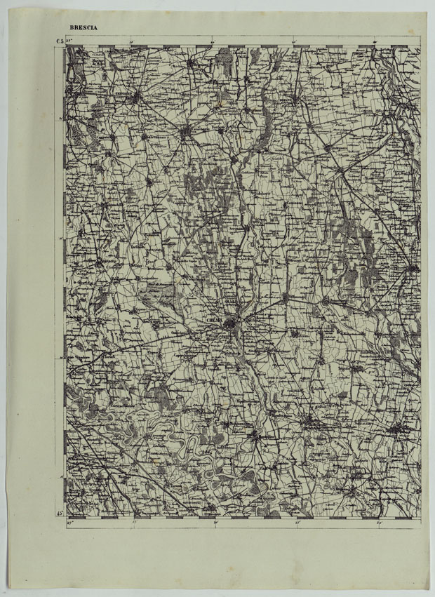 (N:11830) CARTA TOPOGRAFICA DELLE PROVINCIE LOMBARDO-VENETE E DEGLI EX DUCATI ALLA SCALA DI 1:86.400 1865 - FOG. C.5 BRESCIA (CA004548) Carte e stampe antiche: riproduzione a colori su carta (formato A2)