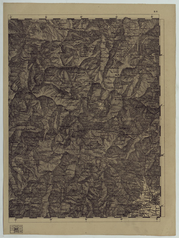 (N:11859) CARTA TOPOGRAFICA DELLE PROVINCIE LOMBARDO-VENETE E DEGLI EX DUCATI ALLA SCALA DI 1:86.400 1865 - FOG. D.9 (CA004578) Carte e stampe antiche: riproduzione a colori su carta (formato A2)