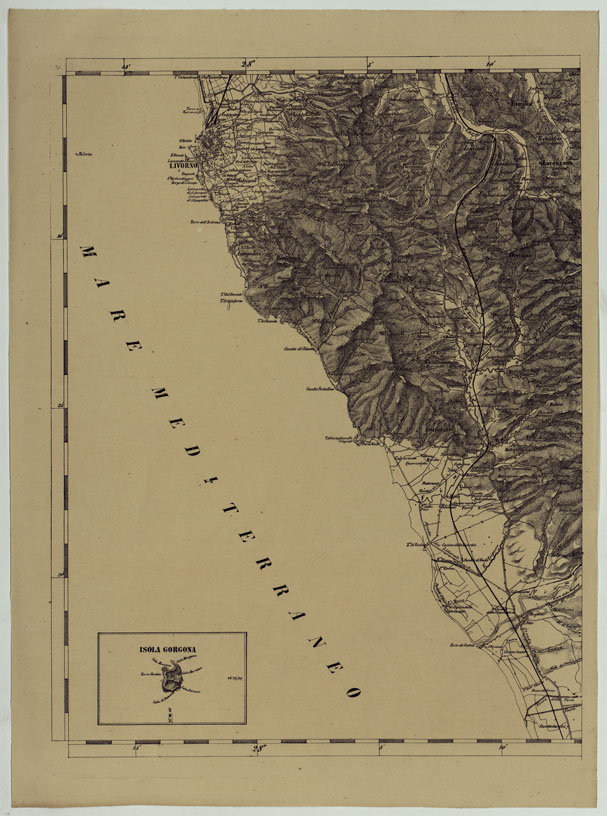 (N:11821) CARTA TOPOGRAFICA DELLE PROVINCIE LOMBARDO-VENETE E DEGLI EX DUCATI ALLA SCALA DI 1:86.400 1865 - FOG. D.11 (CA004581) Carte e stampe antiche: riproduzione a colori su carta (formato A2)