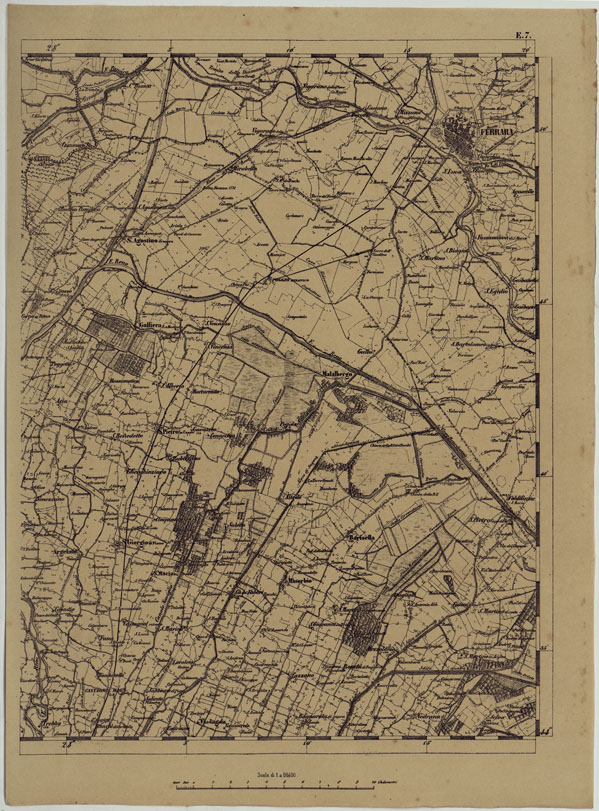 (N:11879) CARTA TOPOGRAFICA DELLE PROVINCIE LOMBARDO-VENETE E DEGLI EX DUCATI ALLA SCALA DI 1:86.400 1865 - E.7 (CA004596) Carte e stampe antiche: riproduzione a colori su carta (formato A2)