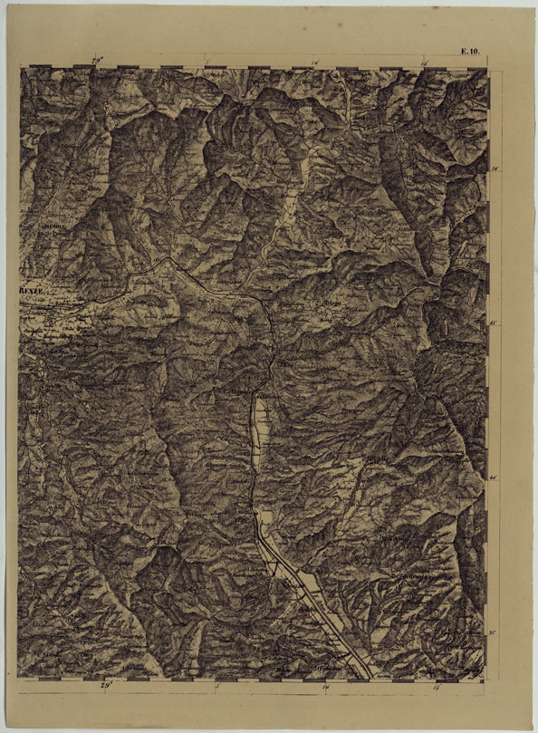 (N:11861) CARTA TOPOGRAFICA DELLE PROVINCIE LOMBARDO-VENETE E DEGLI EX DUCATI ALLA SCALA DI 1:86.400 1865 - FOG. E.10 (CA004602) Carte e stampe antiche: riproduzione a colori su carta (formato A2)