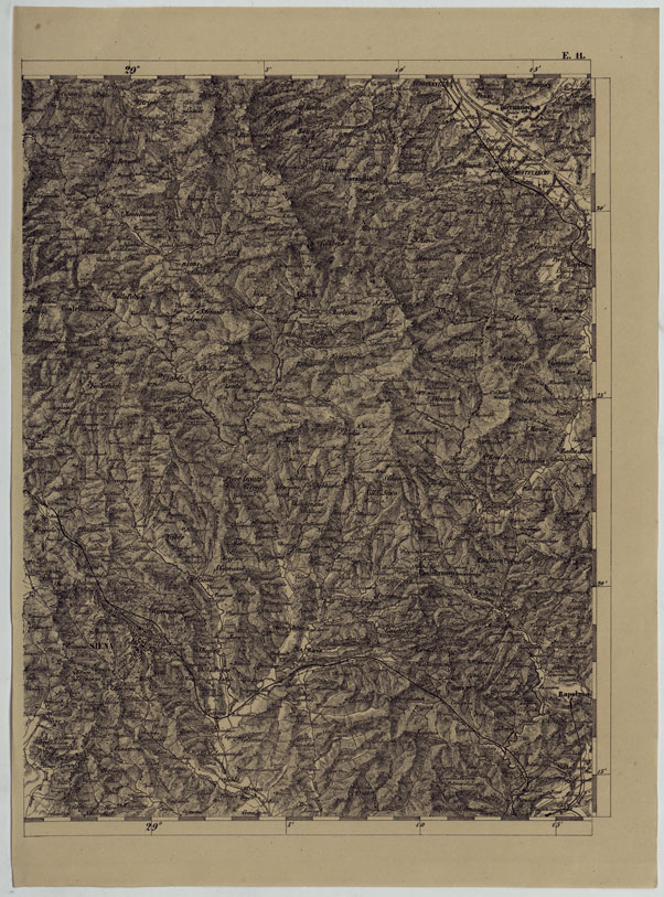 (N:11863) CARTA TOPOGRAFICA DELLE PROVINCIE LOMBARDO-VENETE E DEGLI EX DUCATI ALLA SCALA DI 1:86.400 1865 - FOG. E.11 (CA004604) Carte e stampe antiche: riproduzione a colori su carta (formato A2)