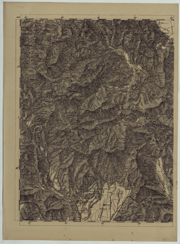 (N:11866) CARTA TOPOGRAFICA DELLE PROVINCIE LOMBARDO-VENETE E DEGLI EX DUCATI ALLA SCALA DI 1:86.400 1865 - FOG. E.12 (CA004605) Carte e stampe antiche: riproduzione a colori su carta (formato A2)