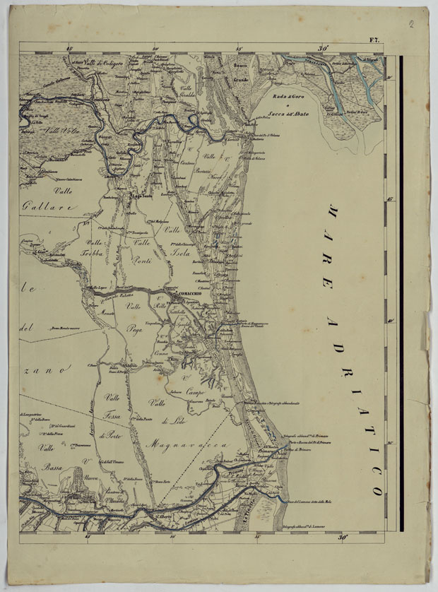(N:11911) CARTA TOPOGRAFICA DELLE PROVINCIE LOMBARDO-VENETE E DEGLI EX DUCATI ALLA SCALA DI 1:86.400 1865 - FOG. F.7 (CA004624) Carte e stampe antiche: riproduzione a colori su carta (formato A2)