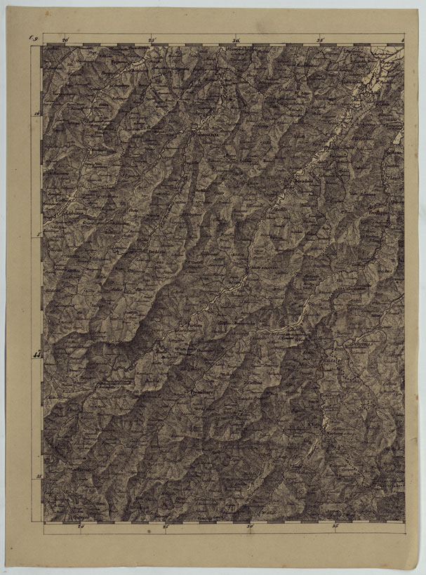 (N:11916) CARTA TOPOGRAFICA DELLE PROVINCIE LOMBARDO-VENETE E DEGLI EX DUCATI ALLA SCALA DI 1:86.400 1865 - FOG. F.9 (CA004627) Carte e stampe antiche: riproduzione a colori su carta (formato A2)