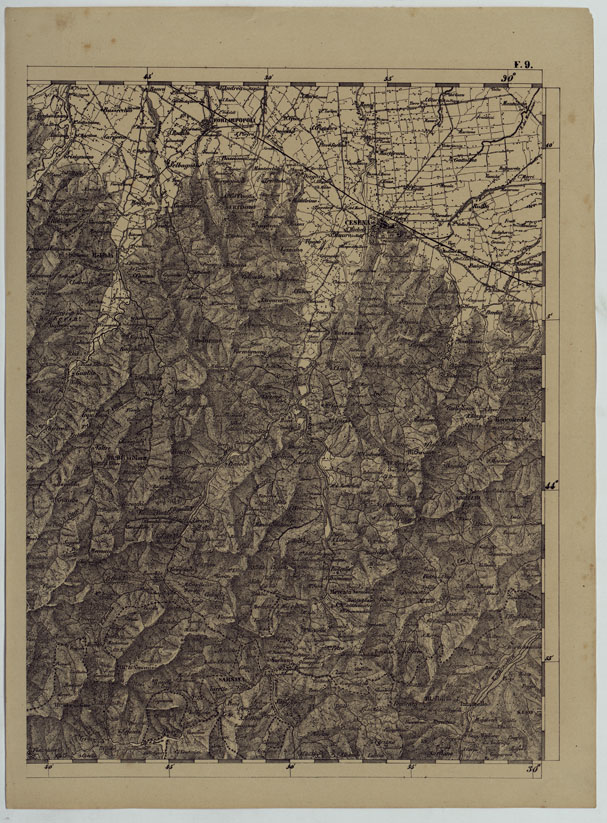 (N:11915) CARTA TOPOGRAFICA DELLE PROVINCIE LOMBARDO-VENETE E DEGLI EX DUCATI ALLA SCALA DI 1:86.400 1865 - FOG. F.9 (CA004628) Carte e stampe antiche: riproduzione a colori su carta (formato A2)