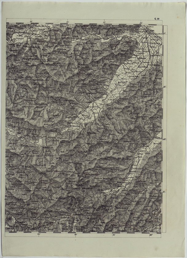 (N:11919) CARTA TOPOGRAFICA DELLE PROVINCIE LOMBARDO-VENETE E DEGLI EX DUCATI ALLA SCALA DI 1:86.400 1865 - FOG. G.10 (CA004656) Carte e stampe antiche: riproduzione a colori su carta (formato A2)