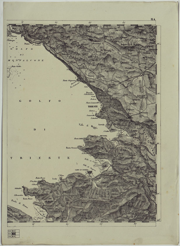 (N:11966) CARTA TOPOGRAFICA DELLE PROVINCIE LOMBARDO-VENETE E DEGLI EX DUCATI ALLA SCALA DI 1:86.400 1865 - FOG. H.4 (CA004678) Carte e stampe antiche: riproduzione a colori su carta (formato A2)