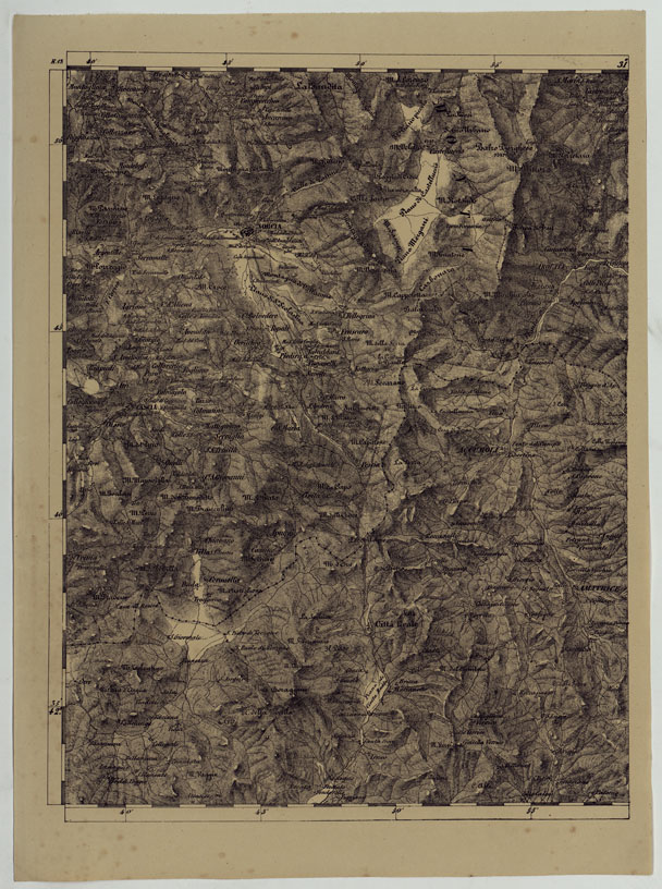 (N:11953) CARTA TOPOGRAFICA DELLE PROVINCIE LOMBARDO-VENETE E DEGLI EX DUCATI ALLA SCALA DI 1:86.400 1865 - FOG. H.13 (CA004685) Carte e stampe antiche: riproduzione a colori su carta (formato A2)