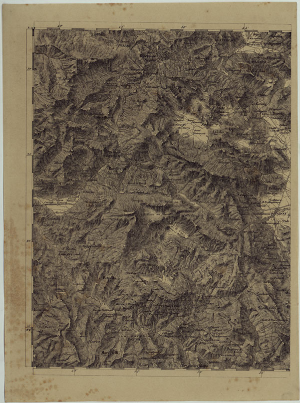 (N:11955) CARTA TOPOGRAFICA DELLE PROVINCIE LOMBARDO-VENETE E DEGLI EX DUCATI ALLA SCALA DI 1:86.400 1865 - FOG. H.14 (CA004687) Carte e stampe antiche: riproduzione a colori su carta (formato A2)