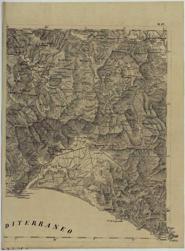 (N:11960) CARTA TOPOGRAFICA DELLE PROVINCIE LOMBARDO-VENETE E DEGLI EX DUCATI ALLA SCALA DI 1:86.400 1865 - FOG. H.17 (CA004694) Carte e stampe antiche: riproduzione a colori su carta (formato A2)
