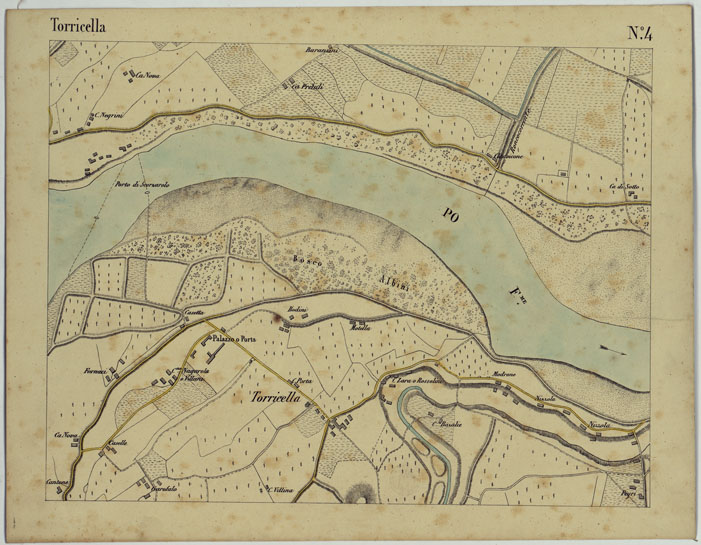 (N:24671) CARTA DEI DINTORNI DI BORGOFORTE ALLA SCALA DI 1 AL 10.000 - Foglio 4 - Torricella (CA005249) Carte e stampe antiche: riproduzione a colori su carta (formato A2)