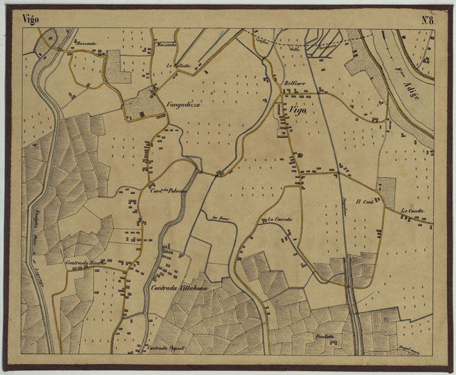 (N:11552) DINTORNI DI LEGNAGO ALLA SCALA DI 1 AL 10.000 - Foglio 8 - Vigo (CA005262) Carte e stampe antiche: riproduzione a colori su carta (formato A2)