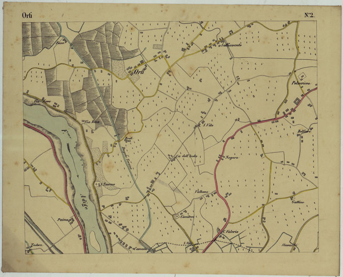 (N:24678) DINTORNI DI LEGNAGO ALLA SCALA DI 1 AL 10.000 - Foglio 2 - Orti (CA005265) Carte e stampe antiche: riproduzione a colori su carta (formato A2)