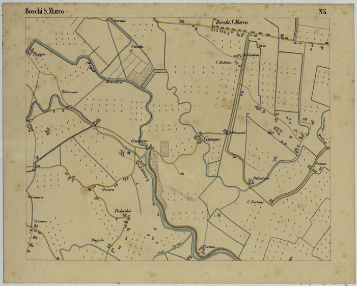 (N:24682) DINTORNI DI LEGNAGO ALLA SCALA DI 1 AL 10.000 - Foglio 6 - Boschi S. Marco (CA005269) Carte e stampe antiche: riproduzione a colori su carta (formato A2)