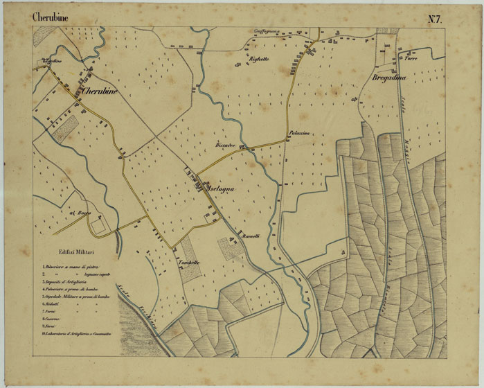 (N:24683) DINTORNI DI LEGNAGO ALLA SCALA DI 1 AL 10.000 - Foglio 7 - Cherubine (CA005270) Carte e stampe antiche: riproduzione a colori su carta (formato A2)