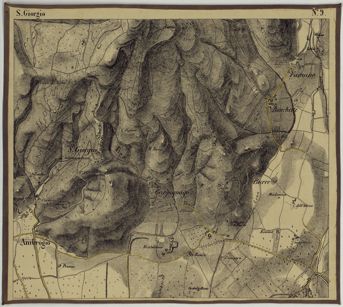 (N:15507) CARTA DEI DINTORNI DI RIVOLI E PASTRENGO ALLA SCALA DI 1 AL 10.000 - FOGLIO 9 S. GIORGIO (CA005300) Carte e stampe antiche: riproduzione a colori su carta (formato A2)
