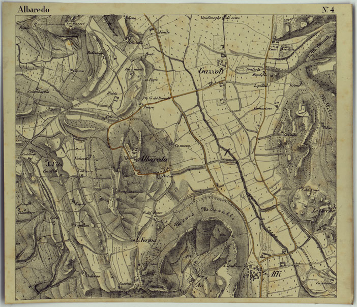(N:24698) CARTA DEI DINTORNI DI RIVOLI E PASTRENGO ALLA SCALA DI 1 AL 10.000 - FOGLIO 4 ALBAREDO (CA005310) Carte e stampe antiche: riproduzione a colori su carta (formato A2)