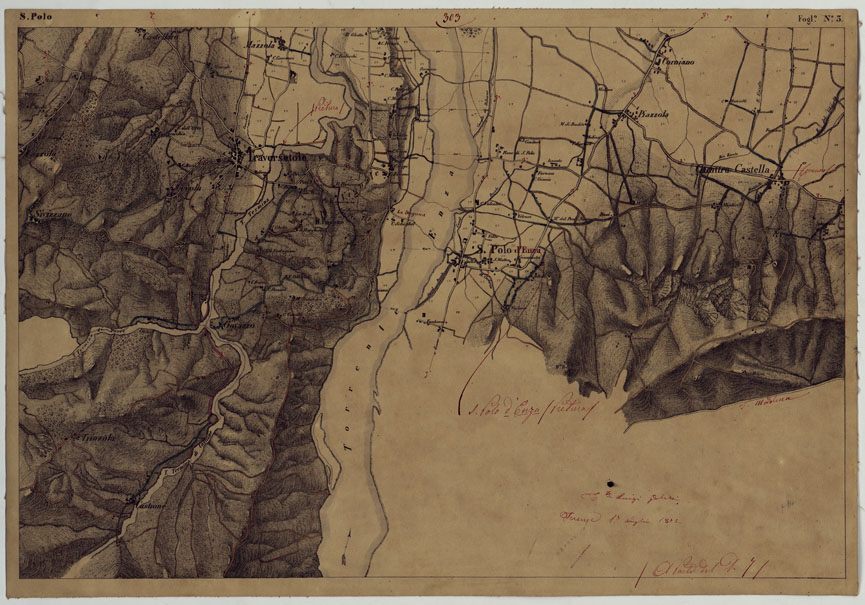 (N:489) CARTA TOPOGRAFICA DEL CAMPO DEL GHIARDO - Foglio 3 - S. Polo (CA005357) Carte e stampe antiche: riproduzione a colori su carta (formato A2)