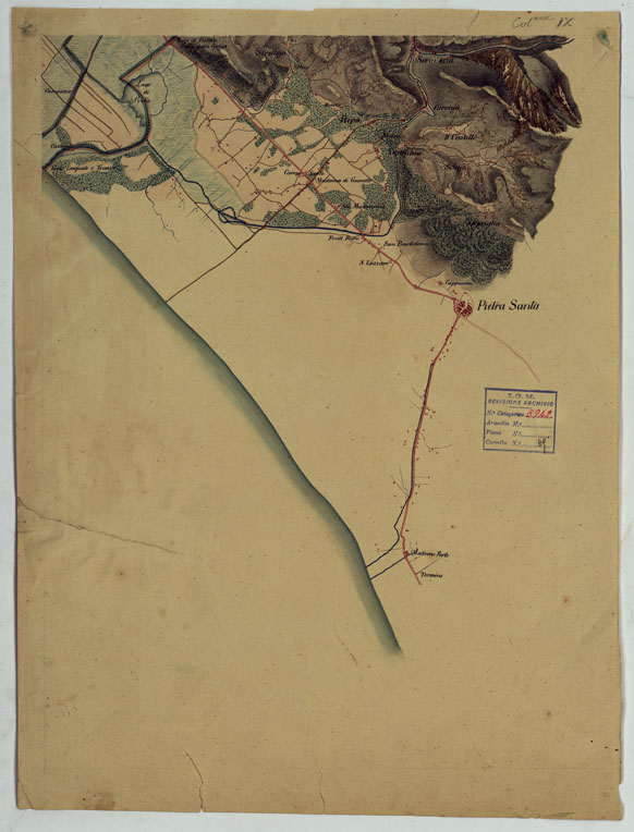 (N:24803) DUCATO DI MODENA E STATI LIMITROFI - SEZIONE N. 25 COLONNA N. IX - PIETRASANTA (CA005513) Carte e stampe antiche: riproduzione a colori su carta (formato A2)