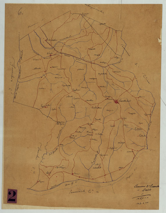 (N:9723) ELEMENTI PER LA FORMAZIONE DI UNA CARTA DELLA TOSCANA ALLA SCALA DI 1:28.800 - CERRETO GUIDI. (CA005598) Carte e stampe antiche: riproduzione a colori su carta (formato A2)