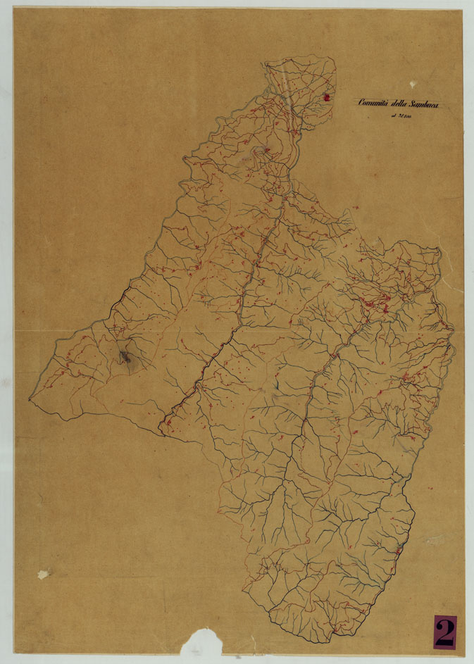 (N:9756) ELEMENTI PER LA FORMAZIONE DI UNA CARTA DELLA TOSCANA ALLA SCALA DI 1:28.800 - SAMBUCA PISTOIESE. (CA005648) Carte e stampe antiche: riproduzione a colori su carta (formato A2)