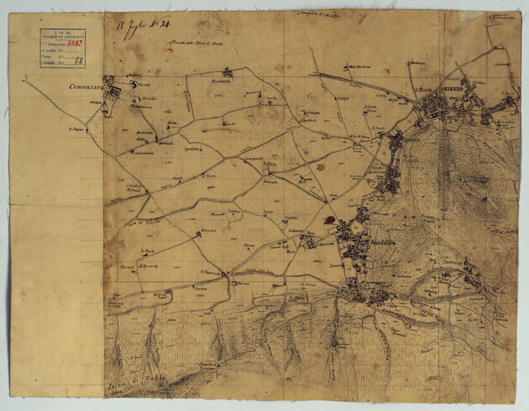 (N:12766) MINUTE ORIGINALI DI CAMPAGNA DELLE LEVATE AL 20.000 DELLA CARTA  DEL REAME DI NAPOLI ANNESSI GRAFICI E SCHIZZI DI NESSUN VALORE - Santa Maria a Vico - San Felice a Cancello - Arienzo (CA006476) Carte e stampe antiche: riproduzione a colori su carta (formato A2)