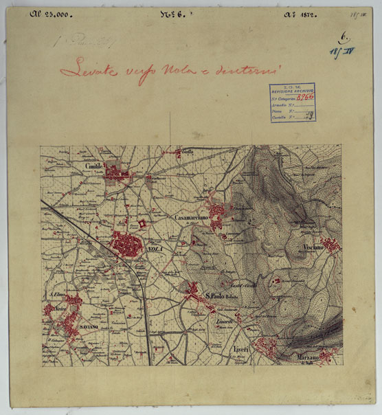 (N:9432) DINTORNI DI NAPOLI  MINUTE DI CAMPAGNA - FOGLIO 6 NOLA (CA006529) Carte e stampe antiche: riproduzione a colori su carta (formato A2)
