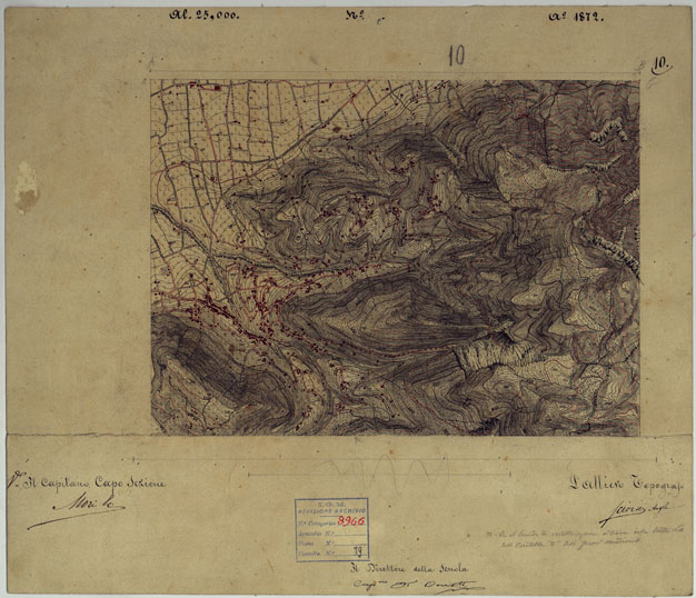 (N:9403) DINTORNI DI NAPOLI  MINUTE DI CAMPAGNA - FOGLIO 10 GRAGNANO (CA006536, CA006537) Carte e stampe antiche: riproduzione a colori su carta (formato A2)