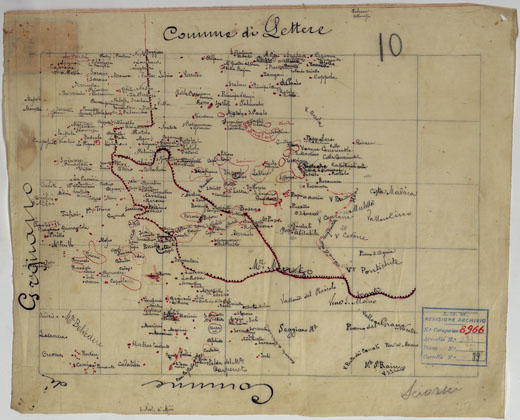 (N:9403) DINTORNI DI NAPOLI  MINUTE DI CAMPAGNA - FOGLIO 10 GRAGNANO (CA006536, CA006537) Carte e stampe antiche: riproduzione a colori su carta (formato A2)