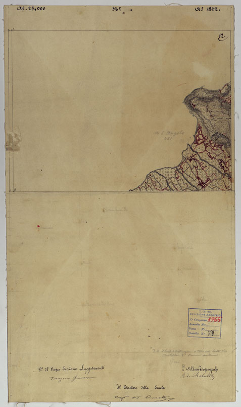 (N:9411) DINTORNI DI NAPOLI  MINUTE DI CAMPAGNA - FOGLIO 12 META (CA006540, CA006541) Carte e stampe antiche: riproduzione a colori su carta (formato A2)