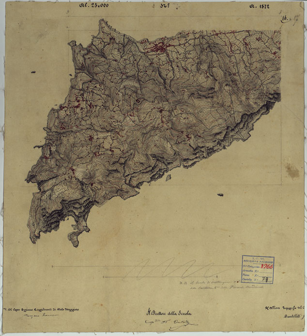 (N:9415) DINTORNI DI NAPOLI  MINUTE DI CAMPAGNA - FOGLIO 16 SORRENTO (CA006549, CA006550) Carte e stampe antiche: riproduzione a colori su carta (formato A2)