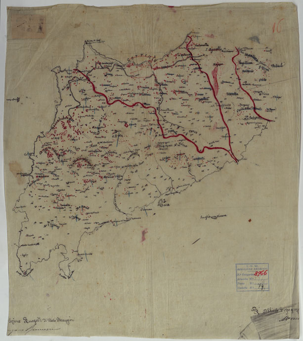 (N:9415) DINTORNI DI NAPOLI  MINUTE DI CAMPAGNA - FOGLIO 16 SORRENTO (CA006549, CA006550) Carte e stampe antiche: riproduzione a colori su carta (formato A2)