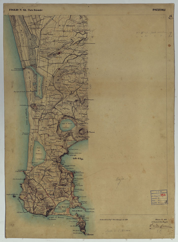 (N:9417) DINTORNI DI NAPOLI  MINUTE DI CAMPAGNA - FOGLIO 61 (PARTE ORIENTALE) TAVOLA 18 POZZUOLI (CA006551) Carte e stampe antiche: riproduzione a colori su carta (formato A2)