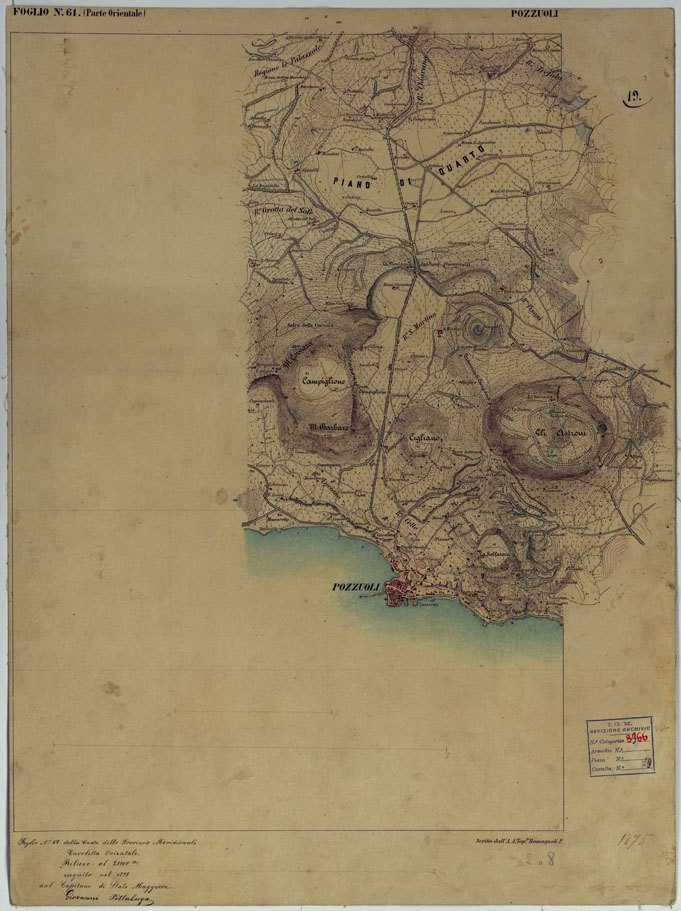 (N:9418) DINTORNI DI NAPOLI  MINUTE DI CAMPAGNA - FOGLIO 61 (PARTE ORIENTALE) TAVOLA 19 POZZUOLI (CA006552) Carte e stampe antiche: riproduzione a colori su carta (formato A2)