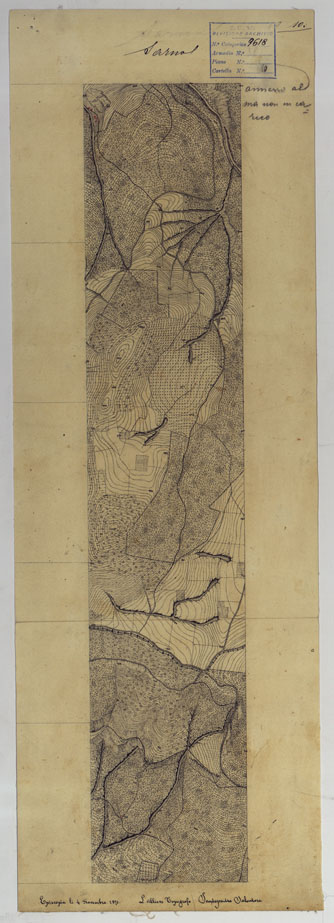 (N:13818) VESUVIO E DINTORNI - FOGLIO 10 SARNO. (CA006569) Carte e stampe antiche: riproduzione a colori su carta (formato A2)