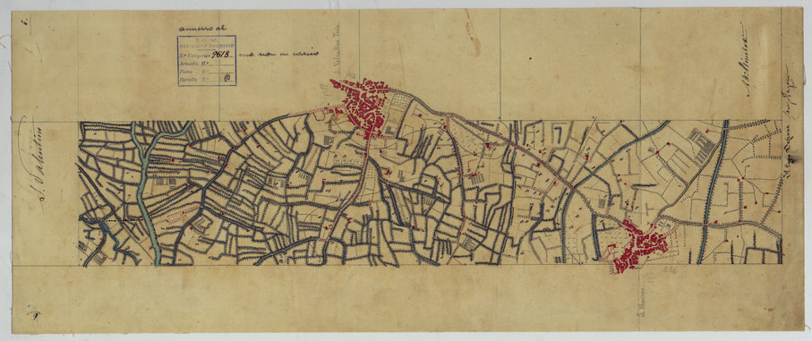 (N:13592) VESUVIO E DINTORNI - FOGLIO 6  SAN VALENTINO. (CA006576) Carte e stampe antiche: riproduzione a colori su carta (formato A2)