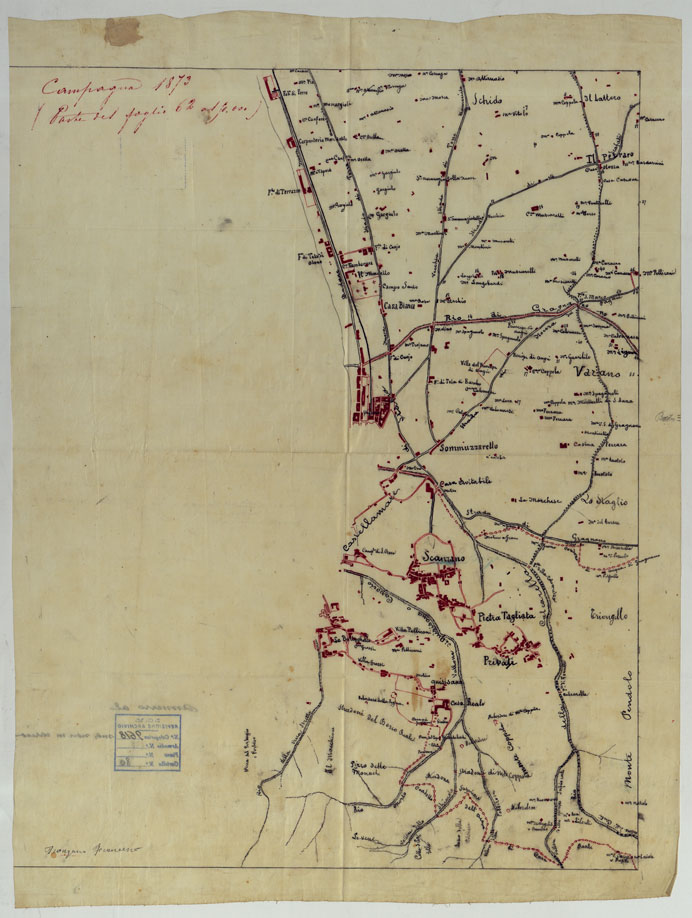 (N:13877) VESUVIO E DINTORNI - LUCIDO CASTELLAMMARE DI STABIA. (CA006616) Carte e stampe antiche: riproduzione a colori su carta (formato A2)