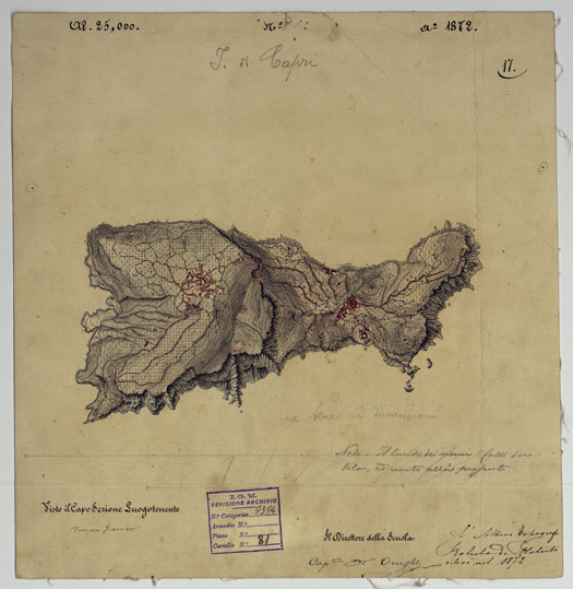 (N:10657) ISOLA DI CAPRI (CA006727, CA006728) Carte e stampe antiche: riproduzione a colori su carta (formato A2)