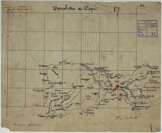 (N:10657) ISOLA DI CAPRI (CA006727, CA006728) Carte e stampe antiche: riproduzione a colori su carta (formato A2)