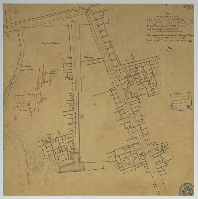 (N:15743) Scavi di Pompei - Foglio 27 (CA006787) Carte e stampe antiche: riproduzione a colori su carta (formato A2)