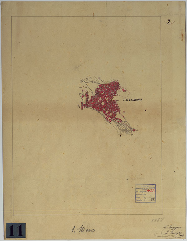 (N:470) CALTAGIRONE. (CA007268) Carte e stampe antiche: riproduzione a colori su carta (formato A2)