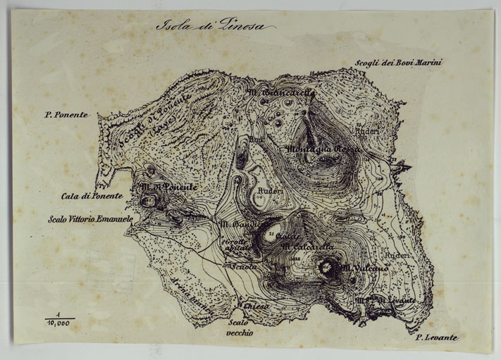 (N:25101) ISOLA DI LINOSA. (CA007394, CA007395) Carte e stampe antiche: riproduzione a colori su carta (formato A2)