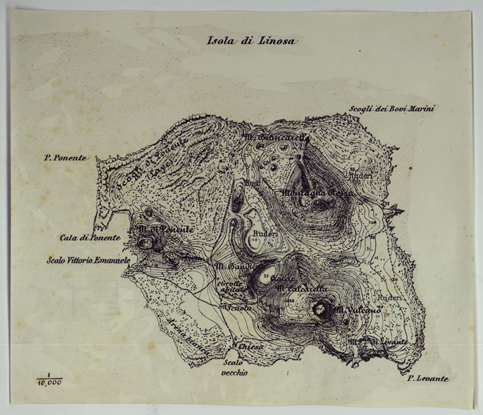 (N:25101) ISOLA DI LINOSA. (CA007394, CA007395) Carte e stampe antiche: riproduzione a colori su carta (formato A2)
