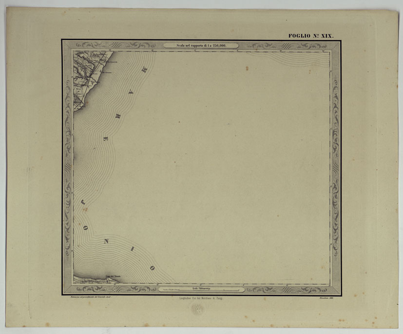 (N:25183) CARTA DELLE PROVINCE NAPOLITANE IN FOGLI 25 FOTOINCISA COL PROCEDIMENTO DEL GENERALE AVET ALLA SCALA DI 1:250.000 COPIA COMPLETA RIVEDUTA DAL 1882 AL 1884 PUBBLICATA DALL'ISTITUTO TOPOGRAFICO MILITARE, 1874 - FOGLIO XIX. (CA007561) Carte e stampe antiche: riproduzione a colori su carta (formato A2)