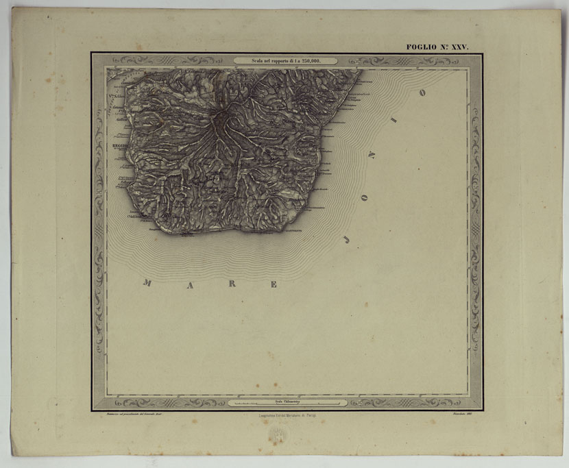 (N:25189) CARTA DELLE PROVINCE NAPOLITANE IN FOGLI 25 FOTOINCISA COL PROCEDIMENTO DEL GENERALE AVET ALLA SCALA DI 1:250.000 COPIA COMPLETA RIVEDUTA DAL 1882 AL 1884 PUBBLICATA DALL'ISTITUTO TOPOGRAFICO MILITARE, 1874 - FOGLIO XXV. (CA007567) Carte e stampe antiche: riproduzione a colori su carta (formato A2)
