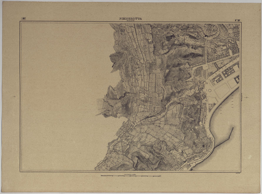 (N:17128) PIANTA TOPOGRAFICA DELLA CITTA' DI NAPOLI ALLA SCALA DI 1:4.000 - FOGLIO 21 PIEDIGROTTA. (CA007601) Carte e stampe antiche: riproduzione a colori su carta (formato A2)