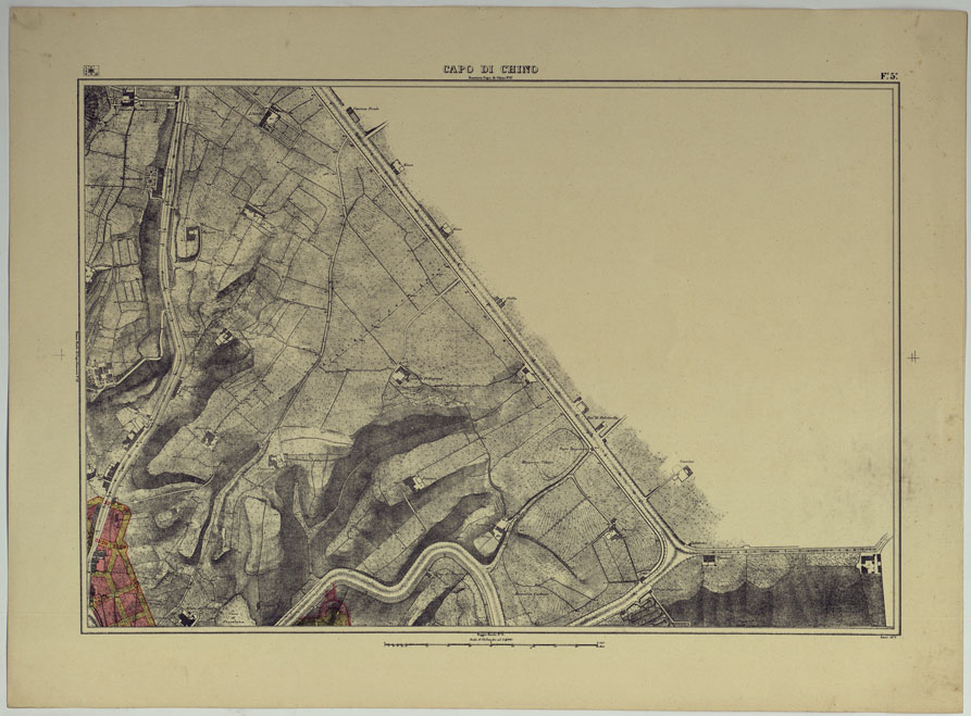 (N:25227) PIANTA TOPOGRAFICA DELLA CITTA' DI NAPOLI ALLA SCALA DI 1:4.000 EDIZIONE CON APPROVAZIONE PER AGGIORNAMENTI CATASTALI - FOGLIO 5 CAPO DI CHINO. (CA007631) Carte e stampe antiche: riproduzione a colori su carta (formato A2)