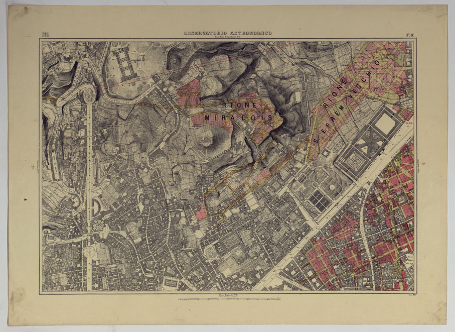 (N:25251) PIANTA TOPOGRAFICA DELLA CITTA' DI NAPOLI ALLA SCALA DI 1:4.000 EDIZIONE CON APPROVAZIONE PER AGGIORNAMENTI CATASTALI - FOGLIO 8 OSSERVATORIO ASTRONOMICO. (CA007655) Carte e stampe antiche: riproduzione a colori su carta (formato A2)