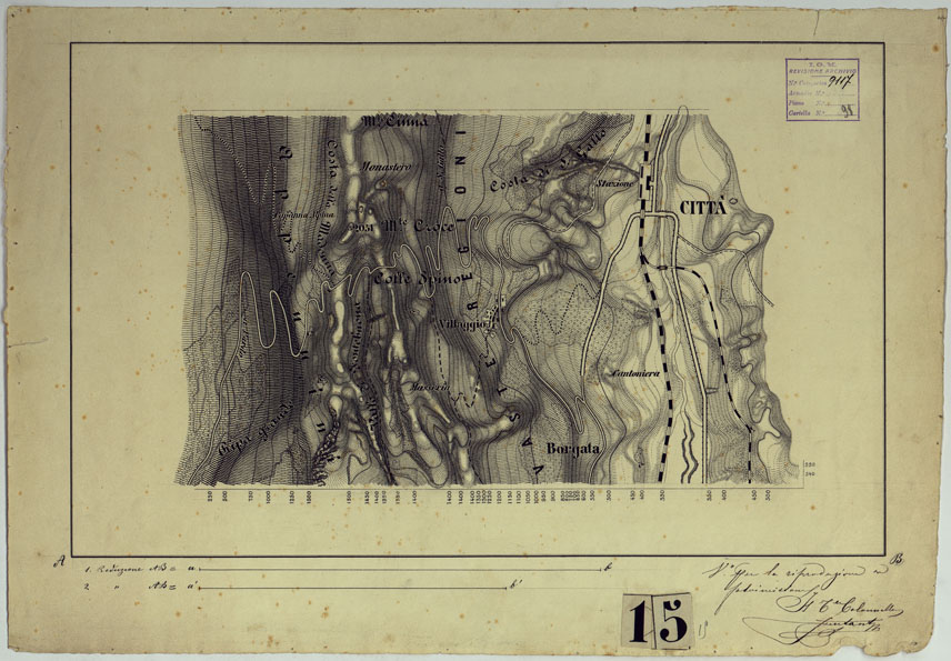 (N:17495) SAGGIO DI TRATTEGGIO (CA008035) Carte e stampe antiche: riproduzione a colori su carta (formato A2)